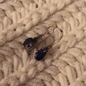 Tanzanite & sterling silver earrings